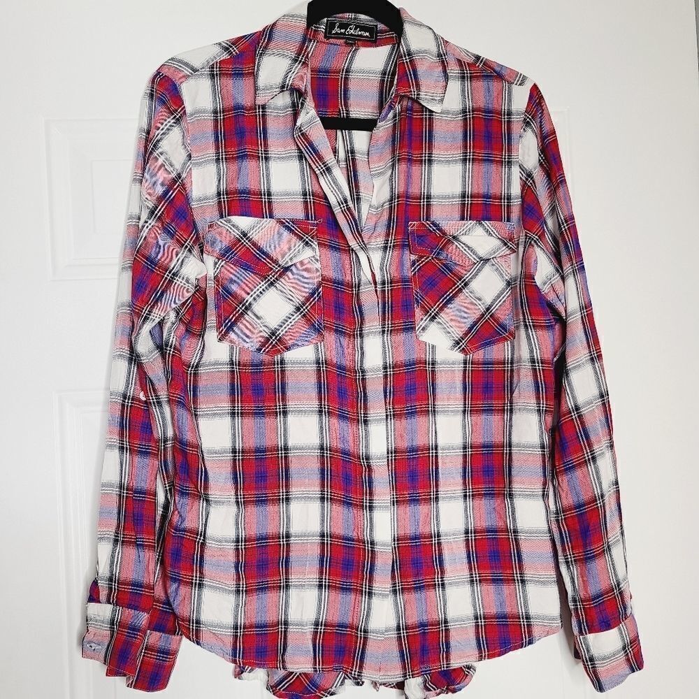 Sam Edelman Plaid High Low Shirt